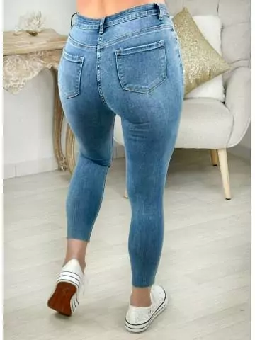 My Look Féminin| jeans slim bleu médium basique,prêt à porter pour femme