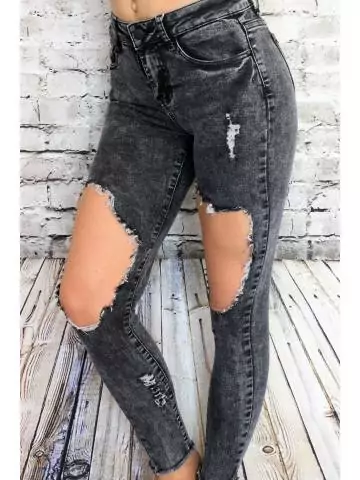 My Look Féminin Mon jeans gris "Hot destroy",prêt à porter pour femme
